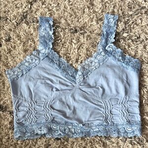 M. Rena Blue Lace Sports Bra